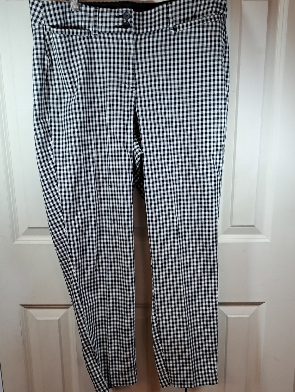 LANE BRYANT THE LENA Black and White Gingham Straight Leg Pants
